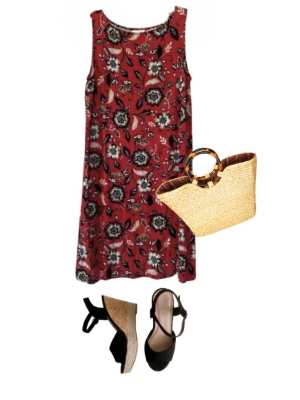 J Jill women's S P printed sleeveless boatneck relaxed fit casual dress EUC